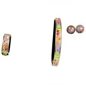 FREY WILLE 3 piece set: bracelet, ring and cabochon earrings Ode to Joy of Life